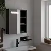 Image de Armoire De Salle De Bain À Miroir Avec Led Noir 45x13x52 Cm Vidaxl