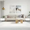 Image de Tables Basses 2 Pcs Blanc Brillant 50x46x35cm Bois D'ingénierie Vidaxl