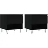 Image de Tables Basses 2 Pcs Noir 50x46x50 Cm Bois D'ingénierie Vidaxl