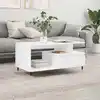Image de Table Basse Blanc 90x49x45 Cm Bois D'ingénierie Vidaxl