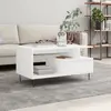 Image de Table Basse Blanc 90x49x45 Cm Bois D'ingénierie Vidaxl