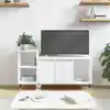 Image de Meuble Tv Blanc 100x35x55 Cm Bois D'ingénierie Vidaxl
