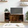 Image de Meuble Tv Chêne Fumé 100x35x55 Cm Bois D'ingénierie Vidaxl