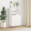 Image de vidaXL Buffet haut Blanc 60x36x110 cm Bois dingénierie 831476