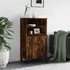 Image de Buffet Haut Chêne Fumé 60x36x110 Cm Bois D'ingénierie Vidaxl