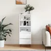 Image de Buffet Haut Blanc 40x36x110 Cm Bois D'ingénierie Vidaxl