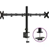 Image de Support De Moniteur Double Noir Acier Vesa 75/100 Mm Vidaxl