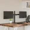 Image de vidaXL Support de moniteur double noir acier VESA 75-100 mm 358002
