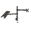 Image de Support de moniteur réglable - vidaXL - Réglable en hauteur - Inclinaison 90° - Pivot 360°