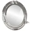 Image de Miroir mural en forme de hublot - Ø50 cm - Aluminium poli - Miroir Ø36 cm - Argenté