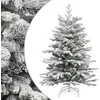 Image de vidaXL Sapin de Noël artificiel à charnières avec neige floquée 120 cm 358384