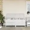 Image de Boîte De Rangement Jardin Blanc 150x50x56,5cm Bois Massif Sapin Vidaxl