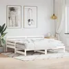 Image de vidaXL Lit de jour avec lit gigogne blanc 90x200 cm bois de pin massif 836148