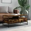 Image de Table Basse Chêne Fumé 100x51x45 Cm Bois D'ingénierie Vidaxl