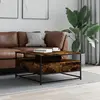 Image de Table Basse Chêne Fumé 80x80x45 Cm Bois D'ingénierie Vidaxl