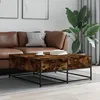 Image de vidaXL Table basse chêne fumé 100x99x40 cm bois dingénierie 835296