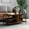 Image de Table Basse Chêne Fumé 100x50x45 Cm Bois D'ingénierie Vidaxl