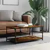 Image de Table Basse Chêne Fumé 90x49x40 Cm Bois D'ingénierie Vidaxl