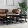 Image de Tables Basses Gigognes 5 Pcs Noir Bois D'ingénierie Vidaxl