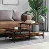 Image de Table Basse Chêne Fumé 100x50,5x45 Cm Bois D'ingénierie Vidaxl