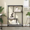 Image de Bibliothèque Sonoma Gris 81x36x115cm Bois D'ingénierie Et Acier Vidaxl