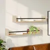 Image de Étagères Murales Avec Barres 2 Pcs Chêne Sonoma 80x16x14 Cm Vidaxl