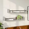 Image de Étagères Murales Avec Barres 2 Pcs Sonoma Gris 80x16x14 Cm Vidaxl