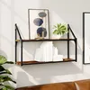 Image de vidaXL Étagère murale 2 niveaux chêne fumé 80x21x51 cm bois ingénierie 835466