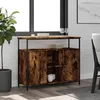 Image de Buffet Chêne Fumé 100x35x80 Cm Bois D'ingénierie Vidaxl
