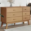 Image de vidaXL Armoire à Tiroirs Commode avec Pieds Meuble de Rangement Organisateur de Salon Salle de Séjour Moderne Marron 358591