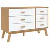 Image de Vidaxl armoire à tiroirs olden blanc et marron bois de pin solide