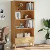 Image de Bibliothèque À 4 Niveaux Olden Marron Bois De Pin Massif Vidaxl