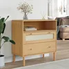 Image de Buffet Senja Aspect Rotin Marron 80x40x80 Cm Bois Massif De Pin Vidaxl