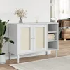 Image de Buffet Senja Aspect Rotin Blanc 112x40x80cm Bois Massif De Pin Vidaxl