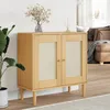 Image de vidaXL Buffet SENJA aspect rotin marron 80x35x80 cm bois massif de pin 358031