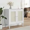 Image de Buffet Senja Aspect Rotin Blanc 80x35x80 Cm Bois Massif De Pin Vidaxl