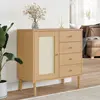 Image de Buffet Senja Aspect Rotin Marron 80x40x80 Cm Bois Massif De Pin Vidaxl