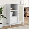 Image de Buffet Senja Aspect Rotin Blanc 90x40x112cm Bois Massif De Pin Vidaxl