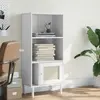 Image de Bibliothèque Senja Aspect De Rotin Blanc Bois Massif De Pin Vidaxl