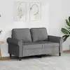 Image de Canapé À 2 Places Gris Foncé 120 Cm Velours Vidaxl