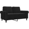 Image de Canapé À 2 Places Noir 120 Cm Velours Vidaxl