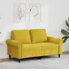 Image de Canapé À 2 Places Jaune 120 Cm Velours Vidaxl