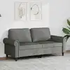 Image de Canapé À 2 Places Gris Foncé 140 Cm Velours Vidaxl