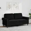 Image de Canapé À 2 Places Noir 140 Cm Velours Vidaxl