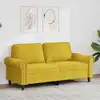 Image de Canapé À 2 Places Jaune 140 Cm Velours Vidaxl