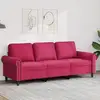 Image de Canapé À 3 Places Rouge Bordeaux 180 Cm Velours Vidaxl