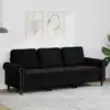 Image de Canapé À 3 Places Noir 180 Cm Velours Vidaxl