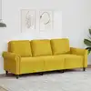 Image de Canapé À 3 Places Jaune 180 Cm Velours Vidaxl