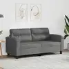 Image de Canapé À 2 Places Gris Foncé 140 Cm Tissu Microfibre Vidaxl