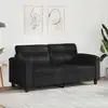 Image de Canapé À 2 Places Noir 140 Cm Tissu Microfibre Vidaxl